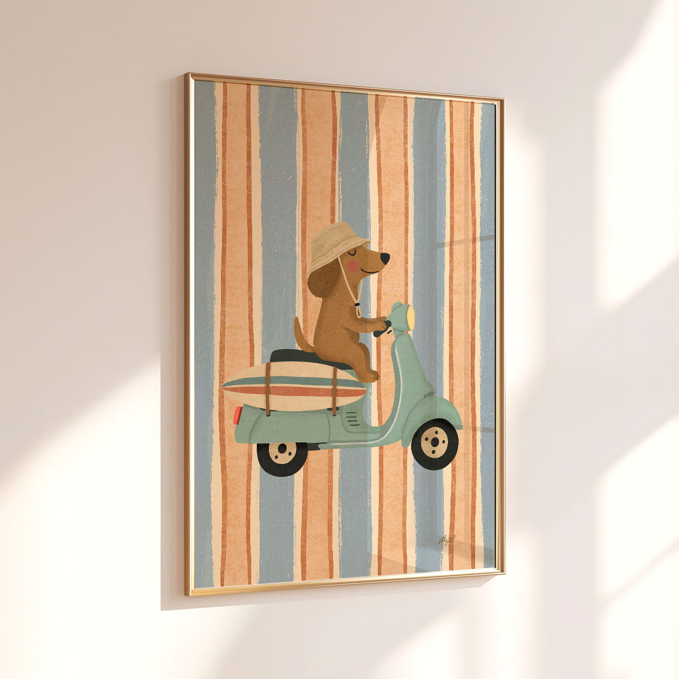 Surf Scooter Dog Poster