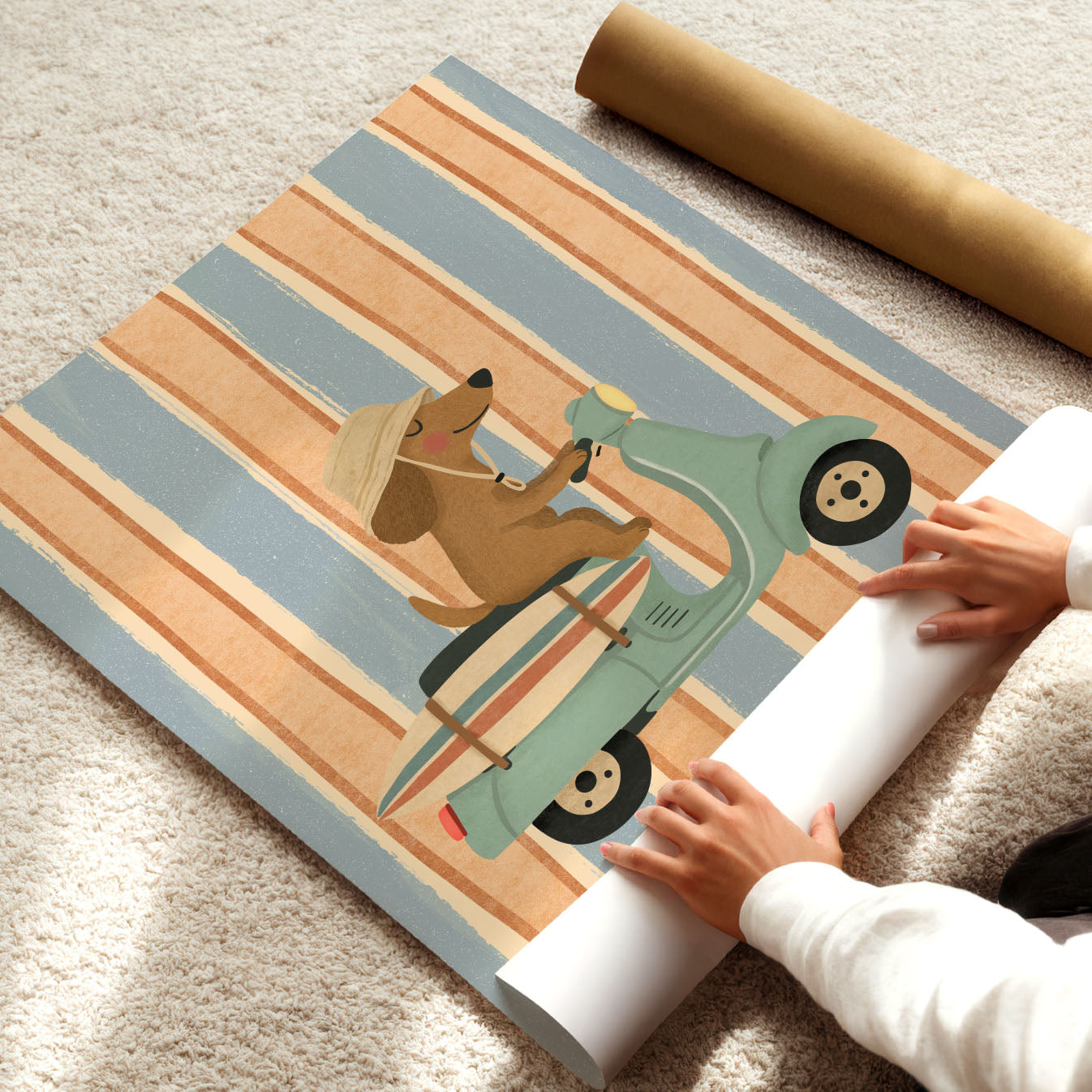Surf Scooter Dog Poster
