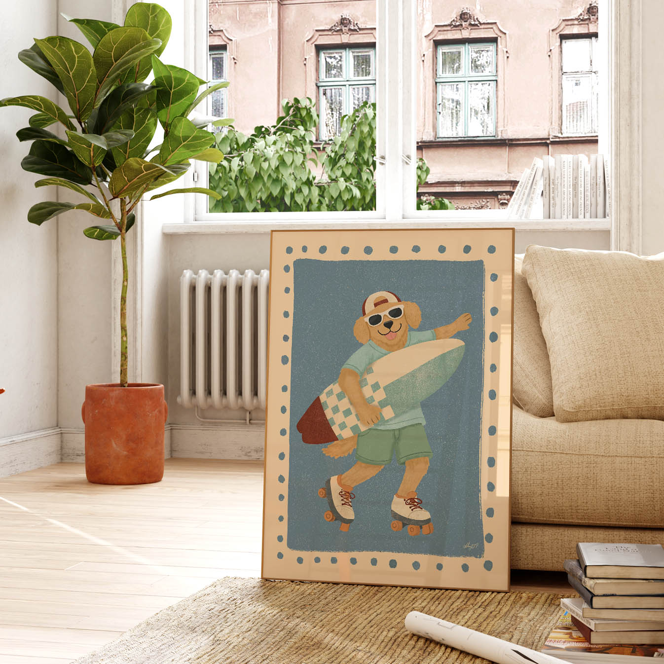 Surf & Roll Hundeplakat