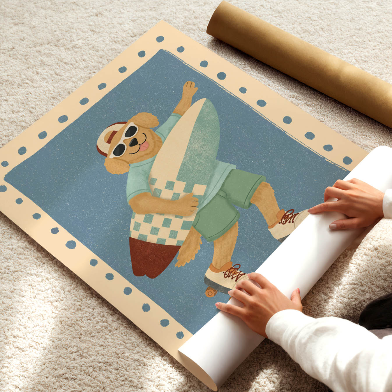Surf & Roll Hundeplakat