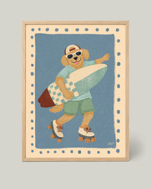 Poster Chien Surfeur à Roulettes