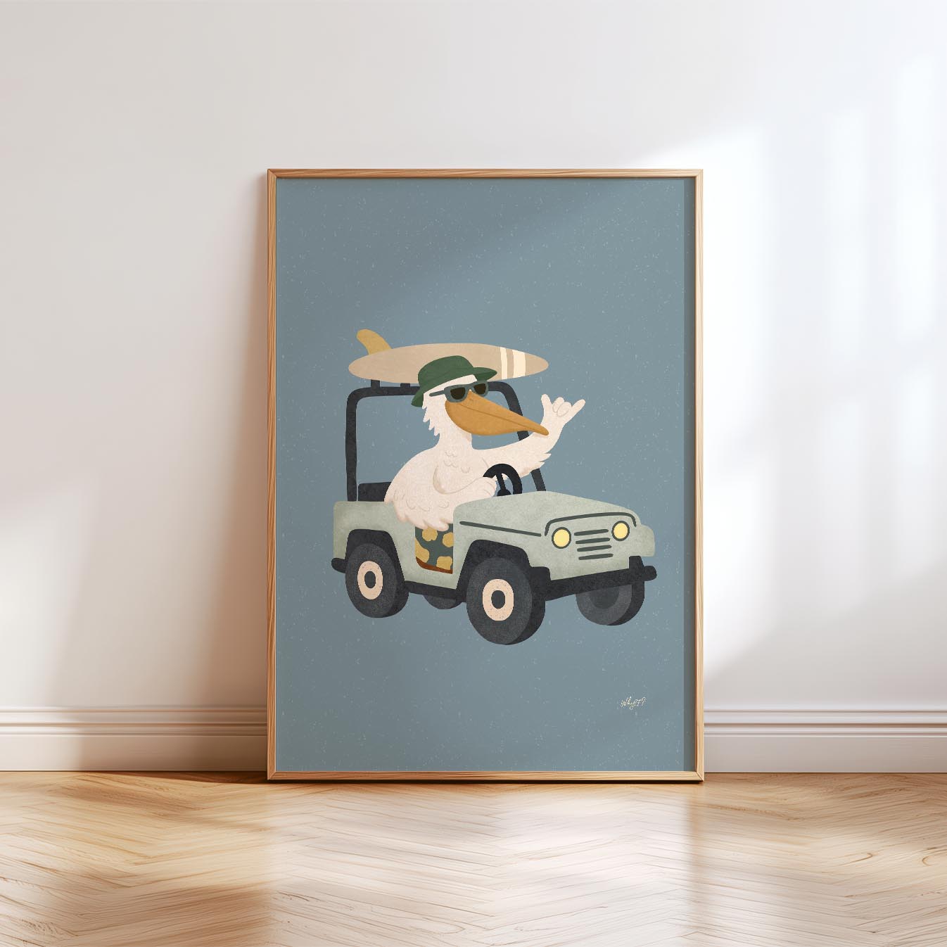 Beach Cruiser Pelican Poster