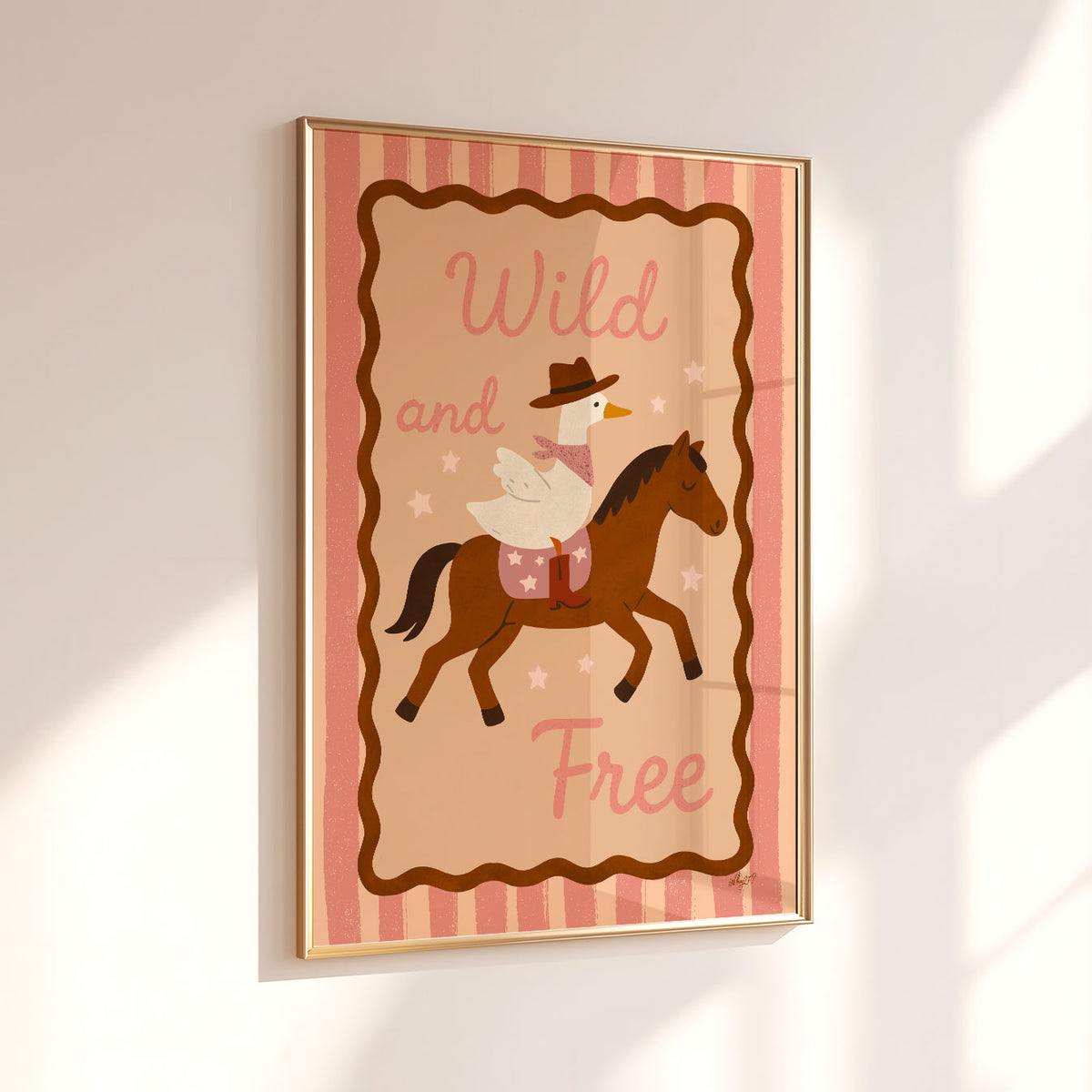 Wild And Free Rider Cream Poster
