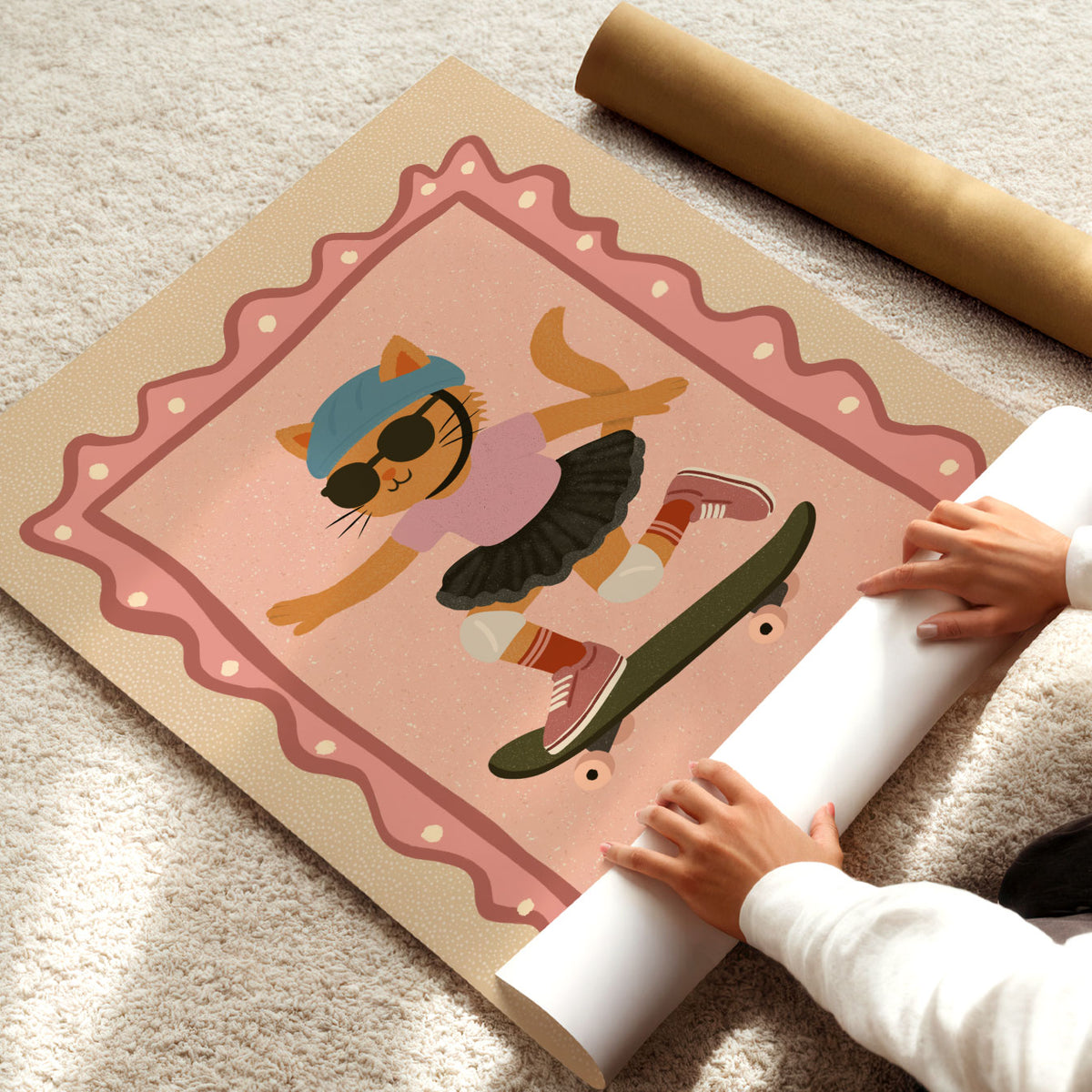 Kitty Skate Cream Poster