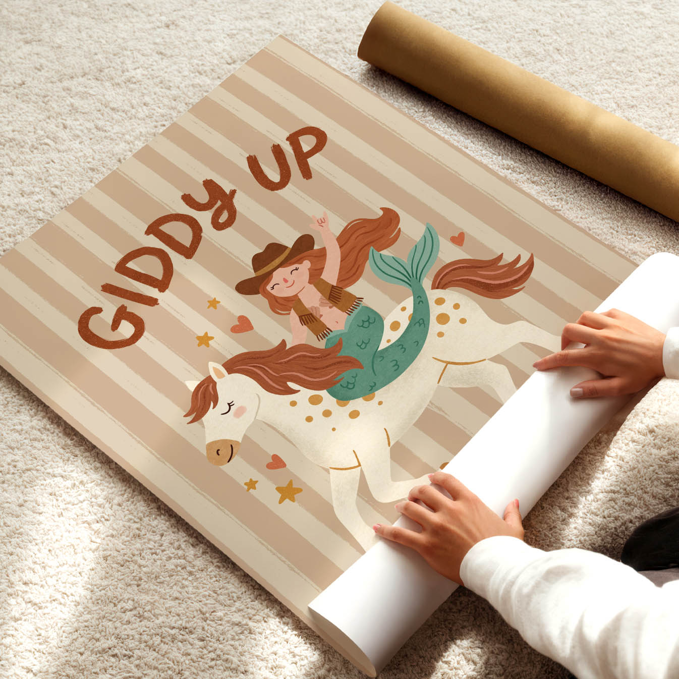 Mermaid Cowgirl Poster