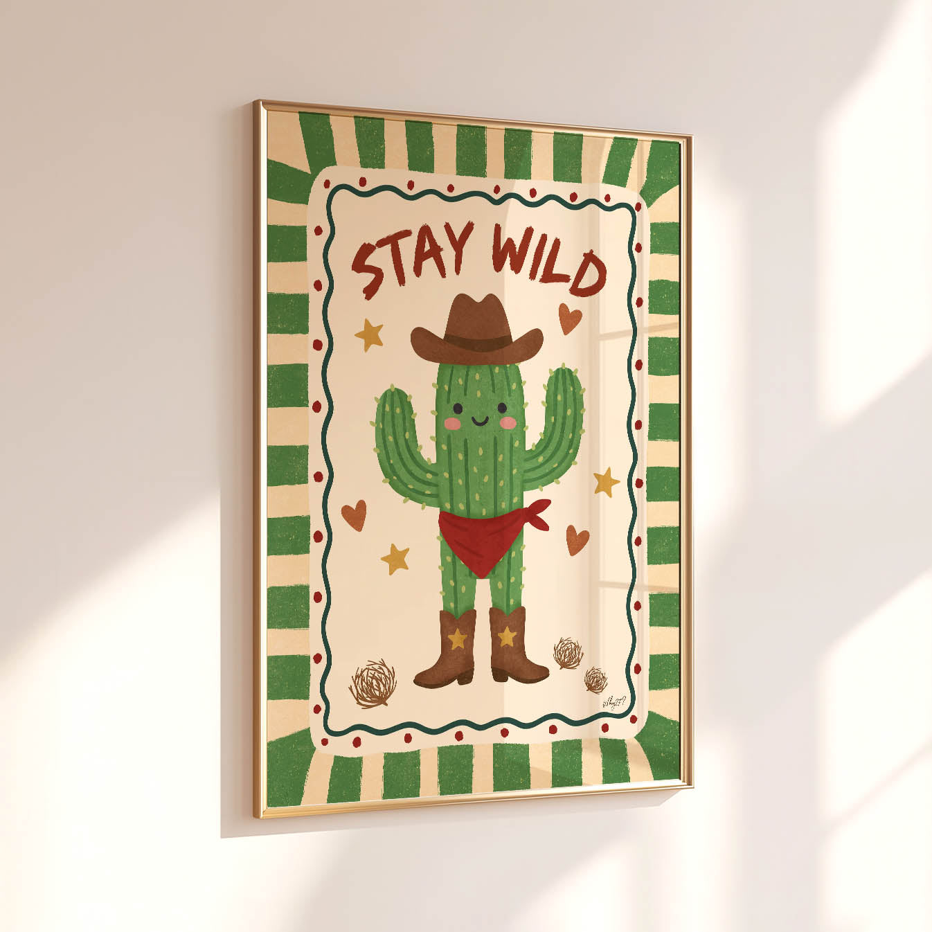 Desert Cowboy Cactus Poster