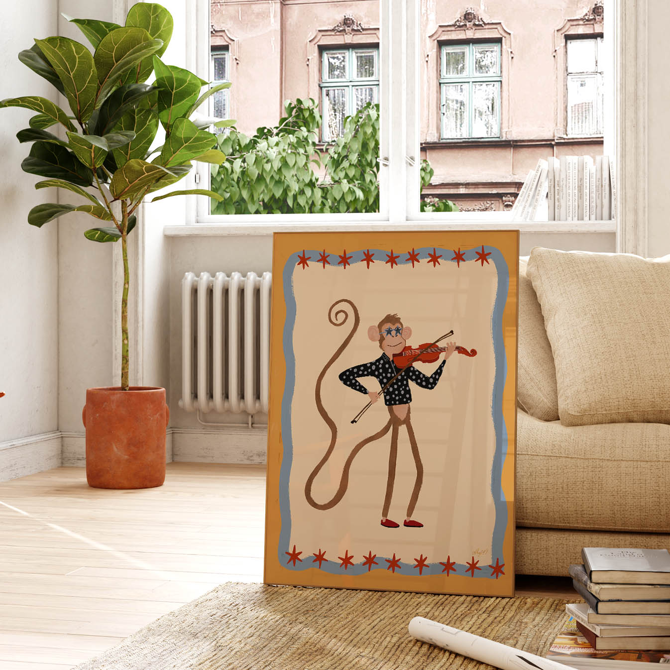 Kleiner Geiger-Affe-Poster
