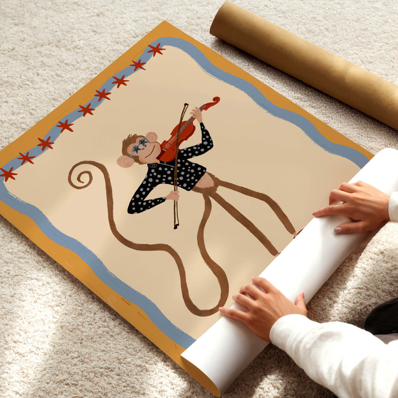 Kleiner Geiger-Affe-Poster