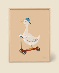 Affiche Oie en Trottinette