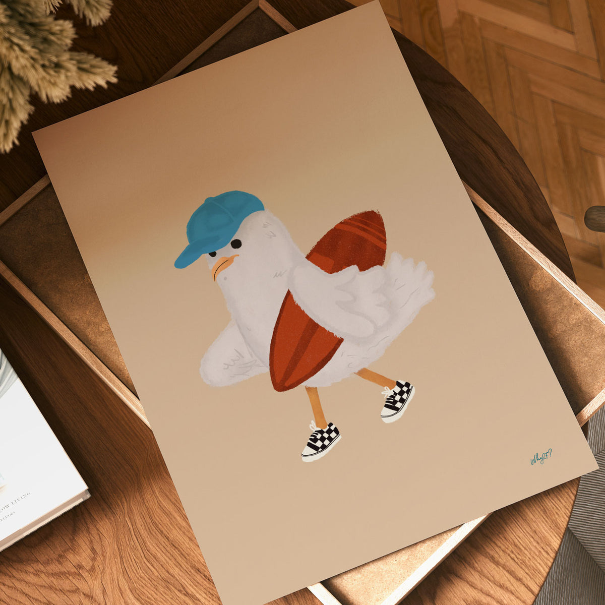 Surfer Seagull Poster