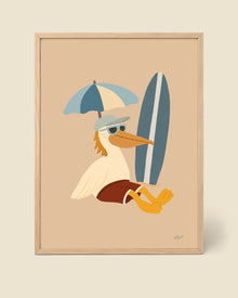 Poster "Pelikan am Strand"