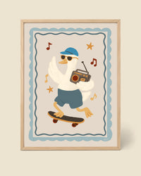 Poster Skate-Ente mit Boombox