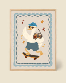 Poster Skate-Ente mit Boombox