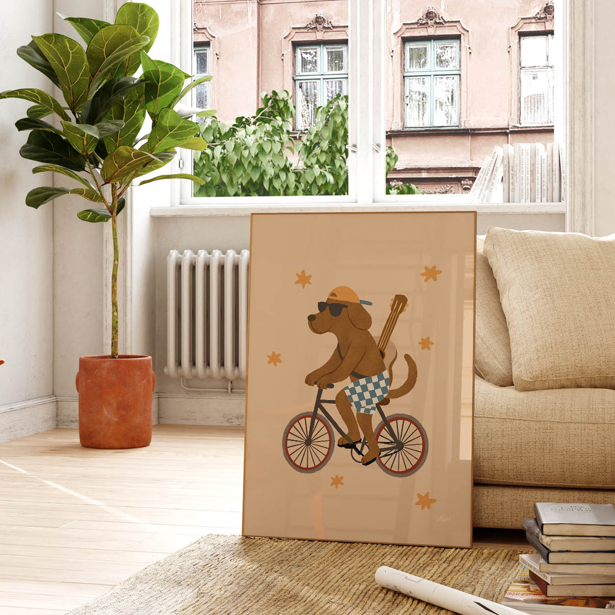 Adventure Bike Dog Poster