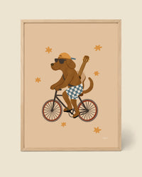 Póster Perro en Bicicleta Aventurero