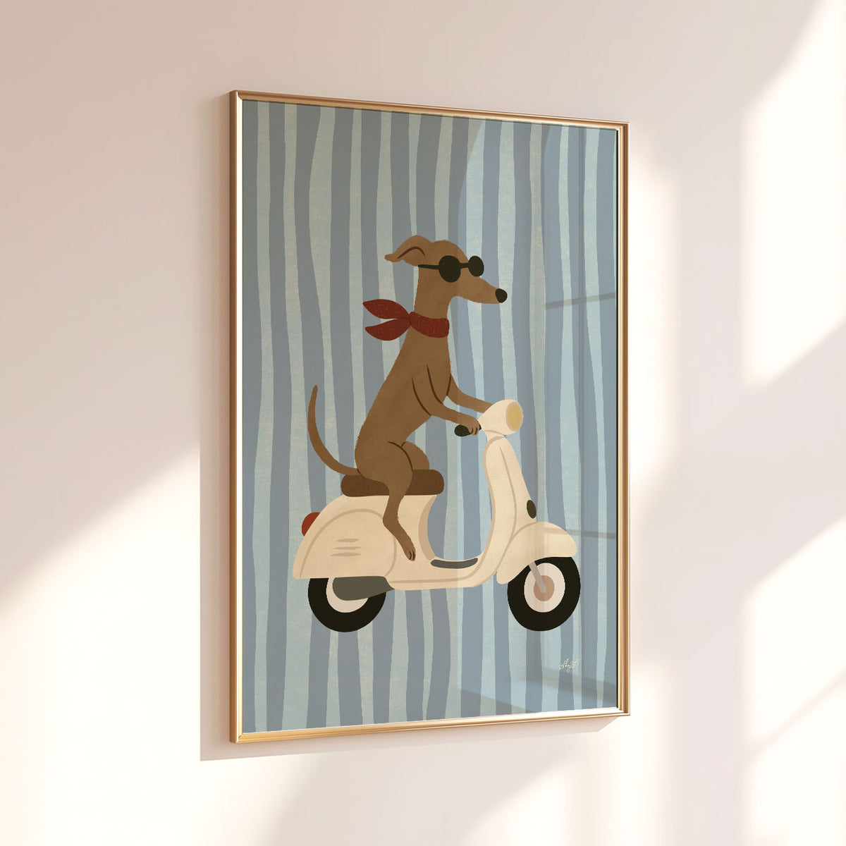 Vespa Dog Poster