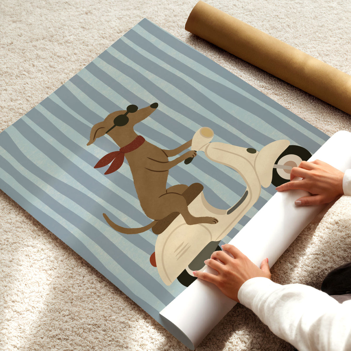 Vespa Dog Poster