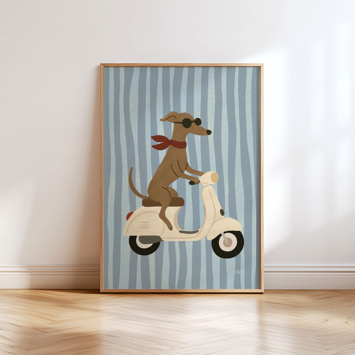 Vespa Dog Poster