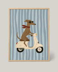 Vespa Dog Poster
