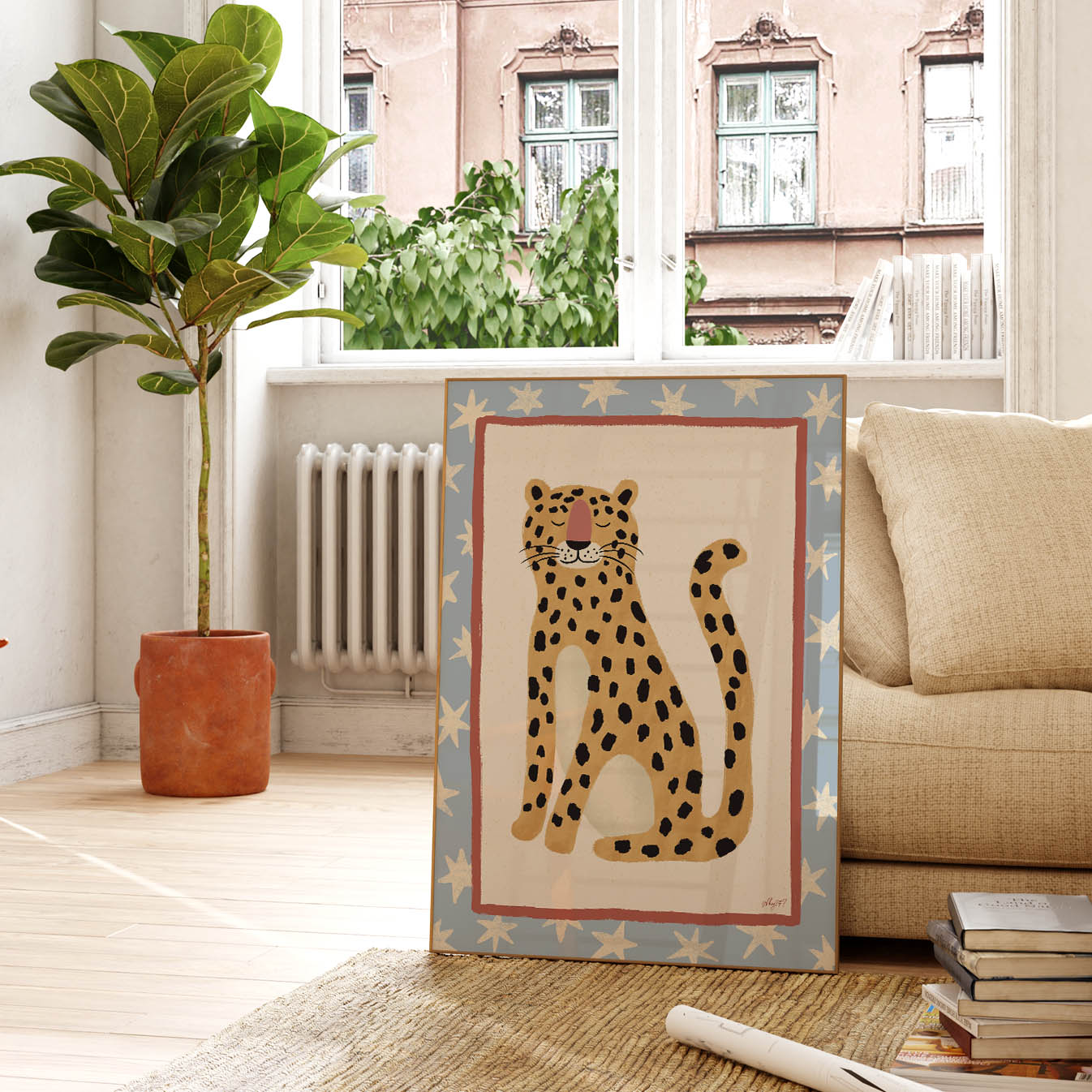 Friedlicher Leopard Poster