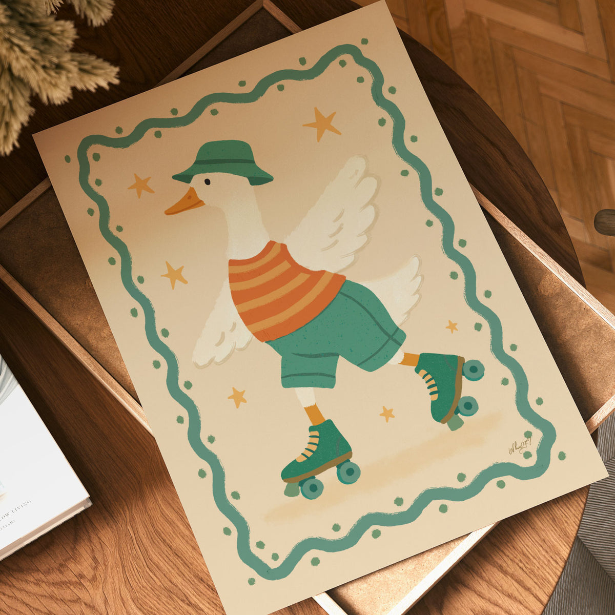 Roller Skating Goose Poster