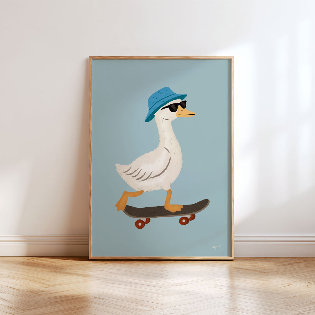 Goose On A Skateboard Poster