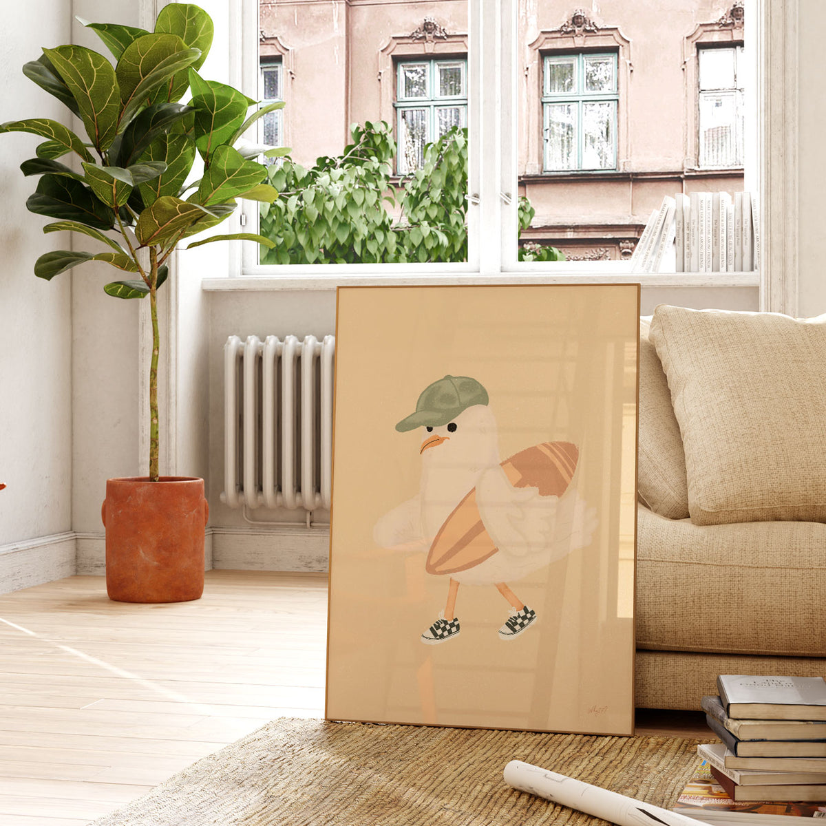 Seagull Surf Day Poster