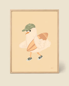 Poster Möwe Surftag