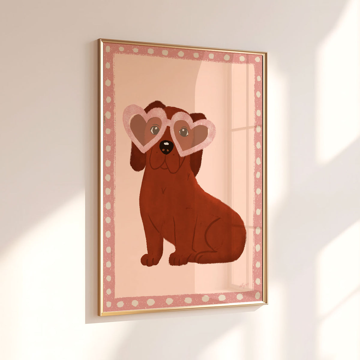 Heart Glasses Puppy Poster