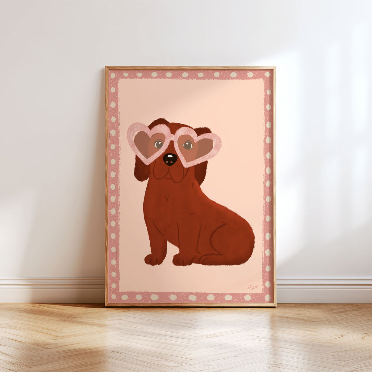 Heart Glasses Puppy Poster
