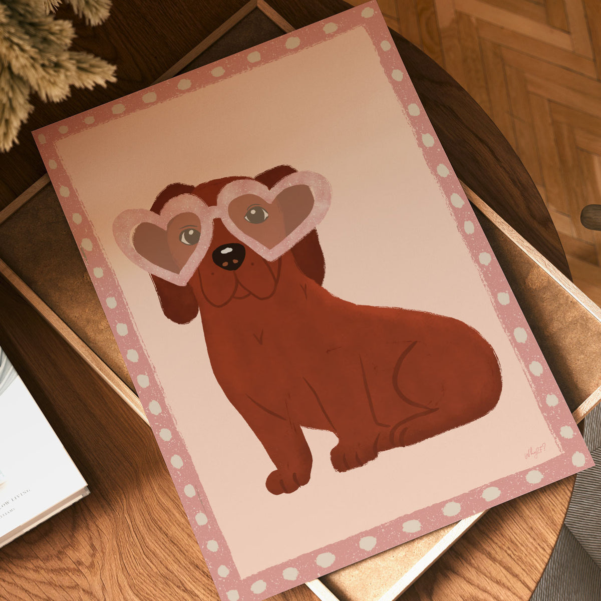 Heart Glasses Puppy Poster