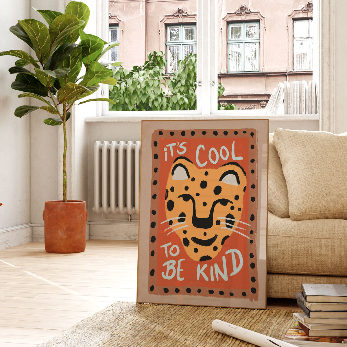 Cool To Be Kind Leopard Poster