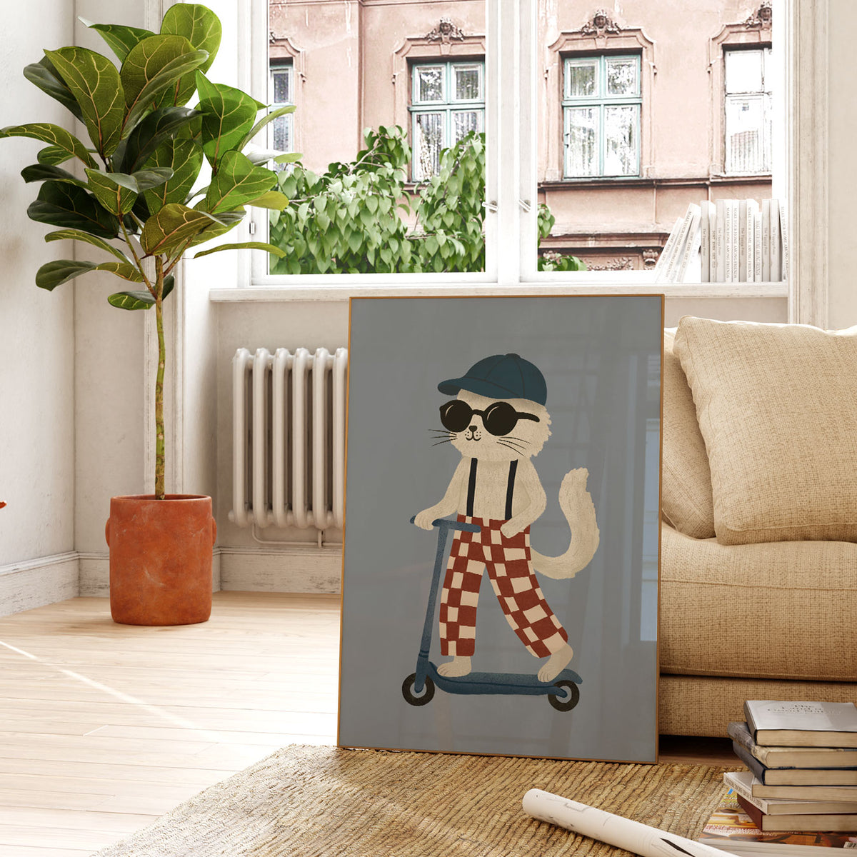 Scooter Cat Poster