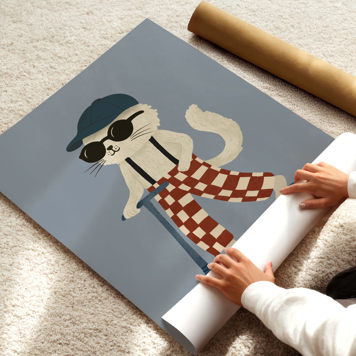 Scooter Cat Poster