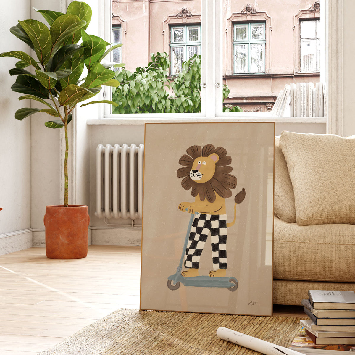 Scooter Lion Poster