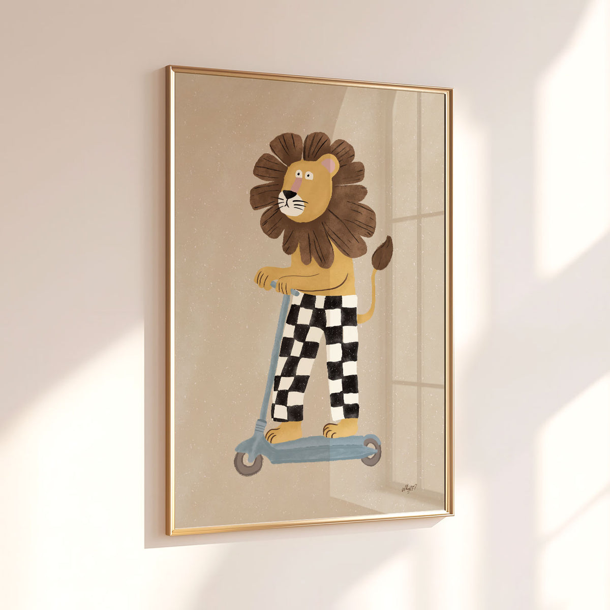 Scooter Lion Poster