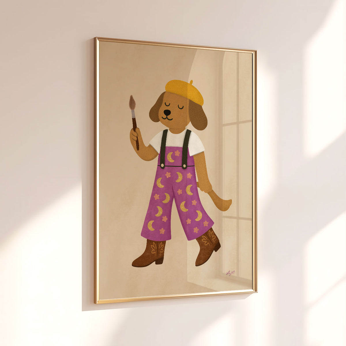 Painter Dog Poster