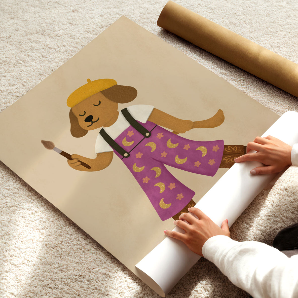 Painter Dog Poster