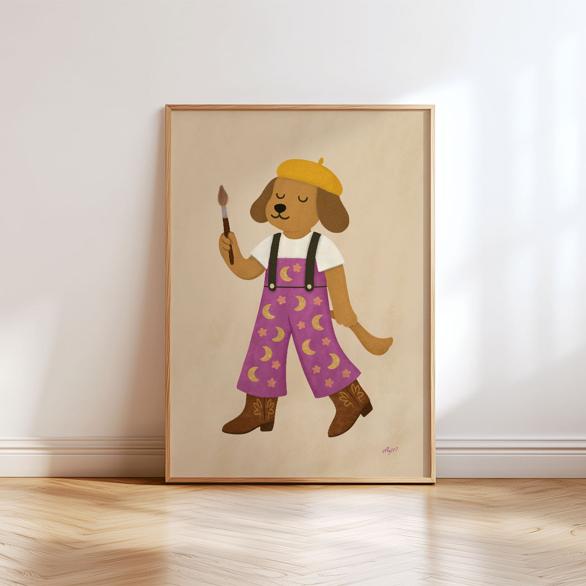 Painter Dog Poster