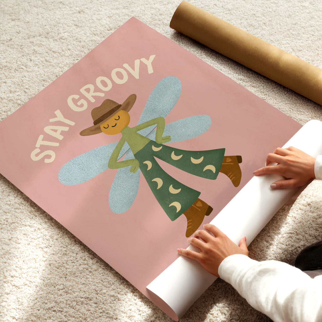 Stay Groovy Little Bug Poster