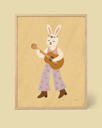 Poster Hase mit Gitarre