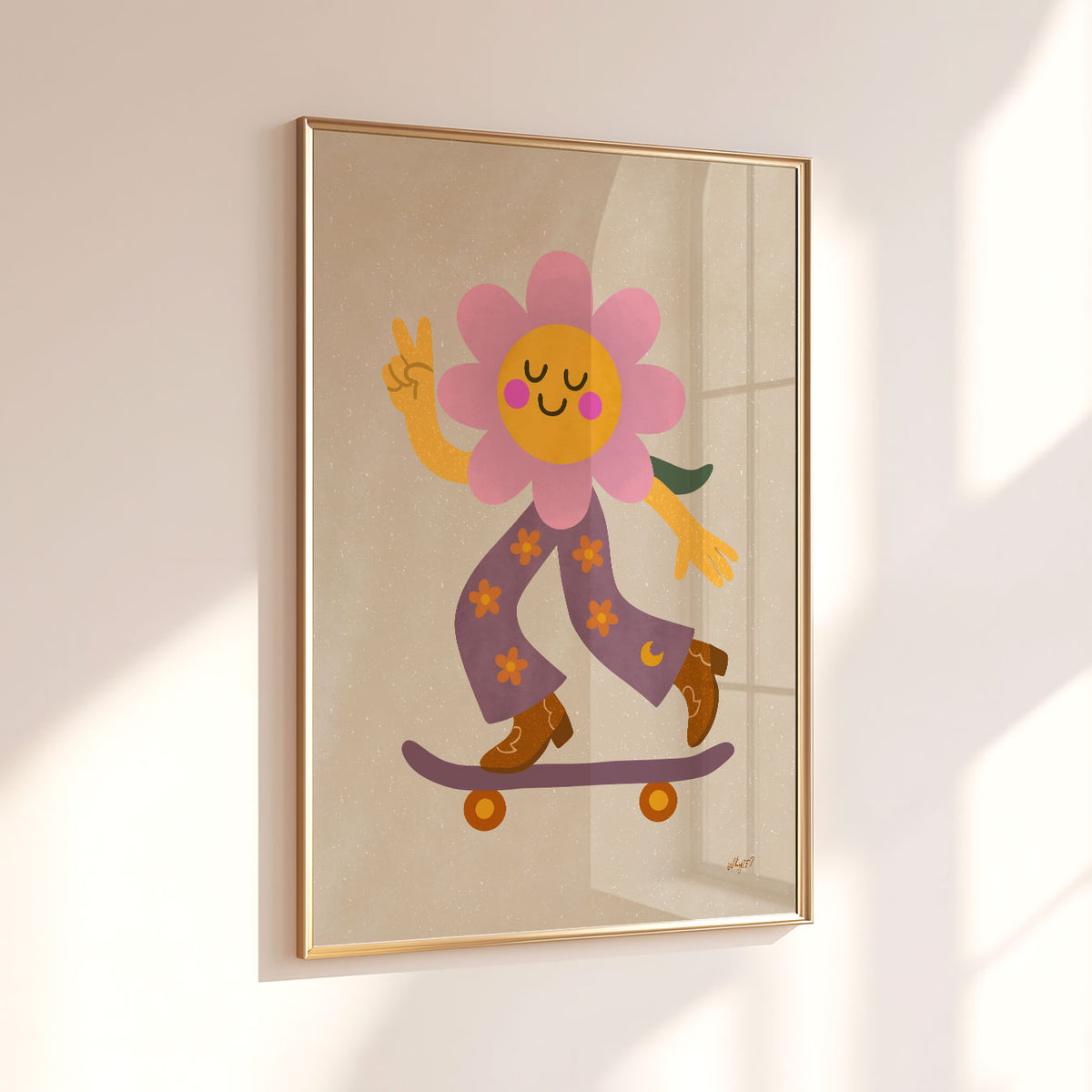 Skater Flower Poster