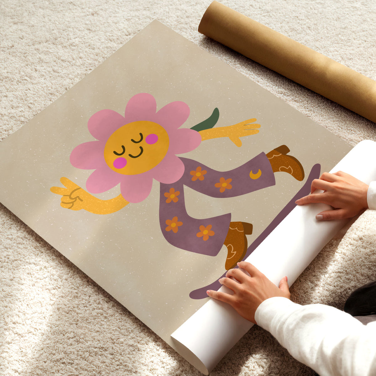 Skater Flower Poster