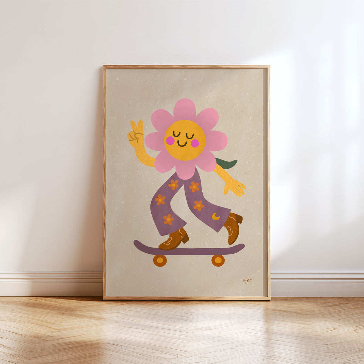 Skater Flower Poster