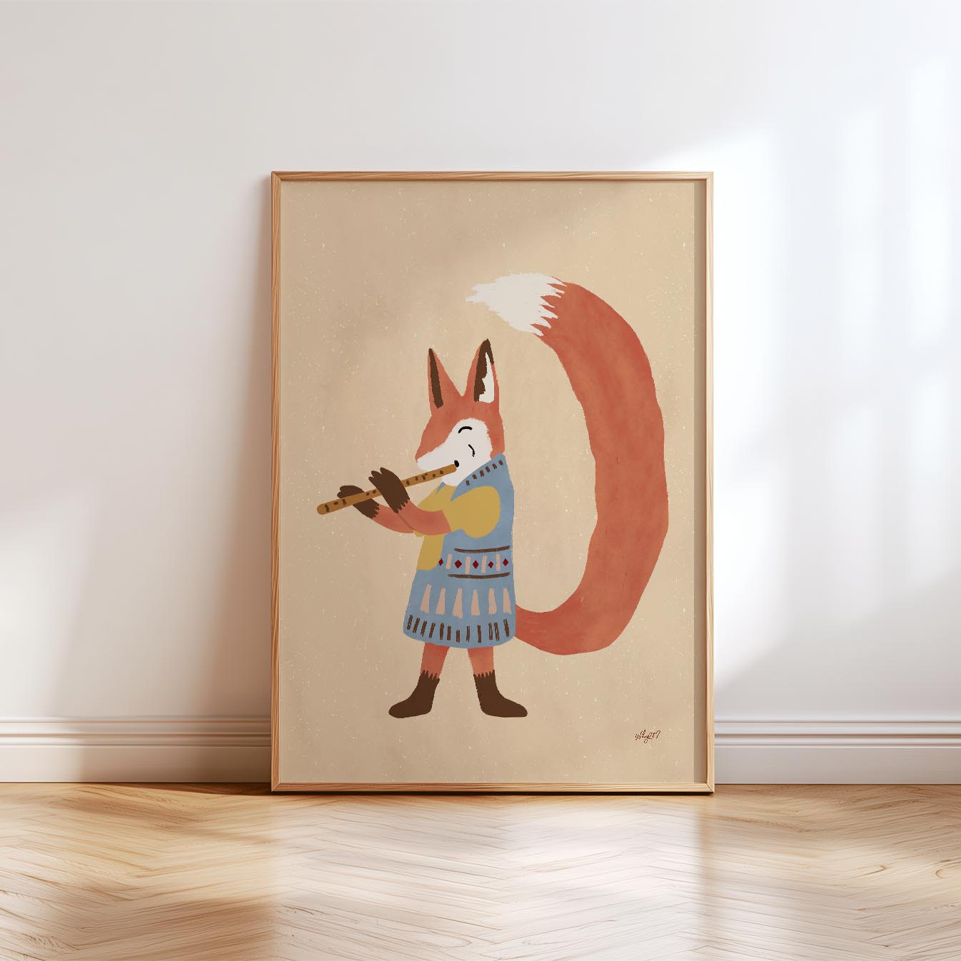 Little Fox Flute Poster