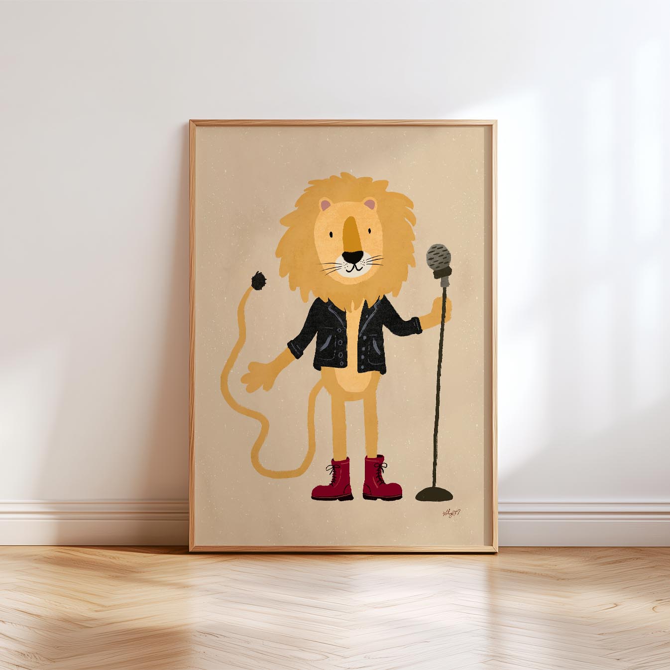 Rock Singer Lion Poster