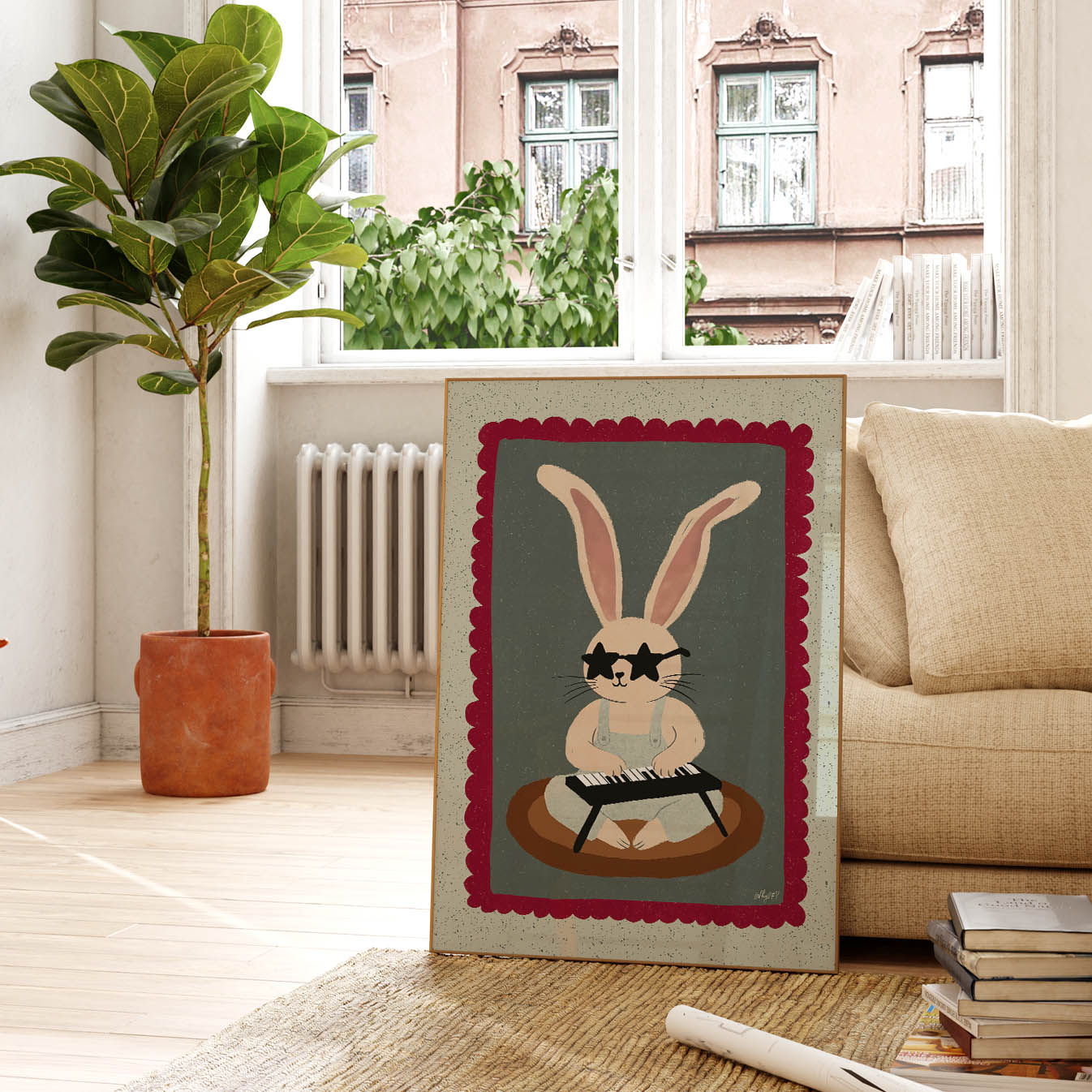 Happy Keys Bunny Poster