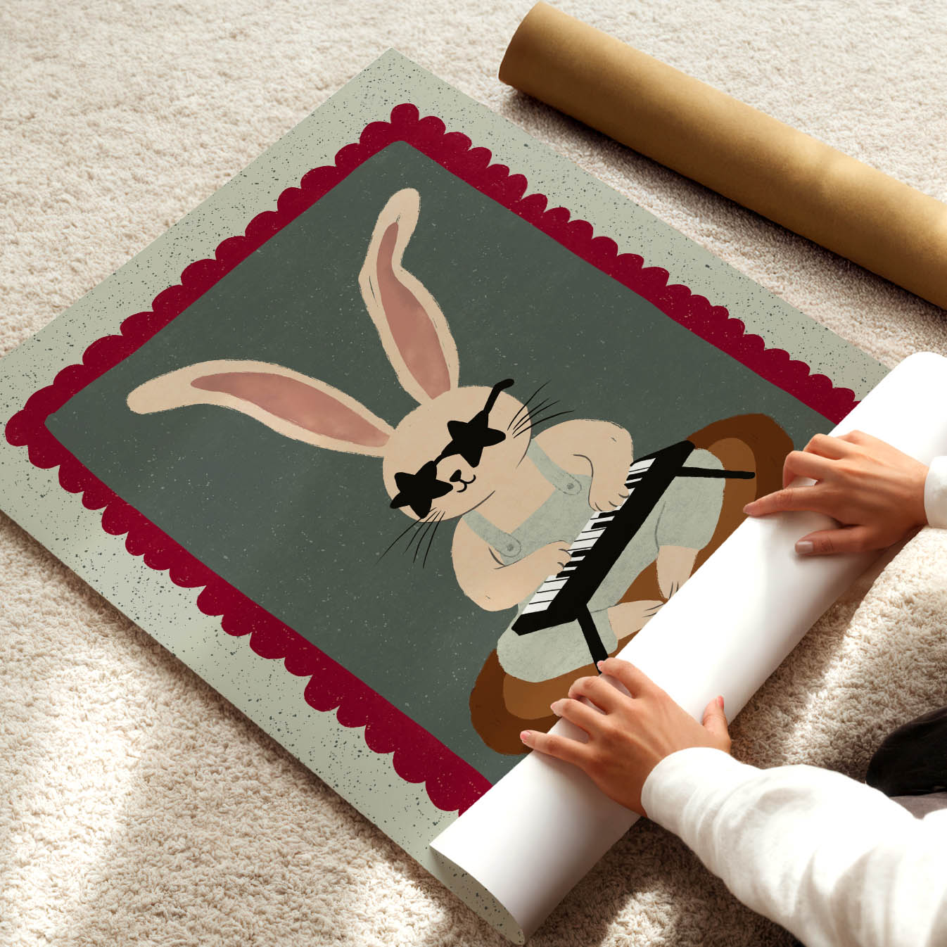Happy Keys Bunny Poster