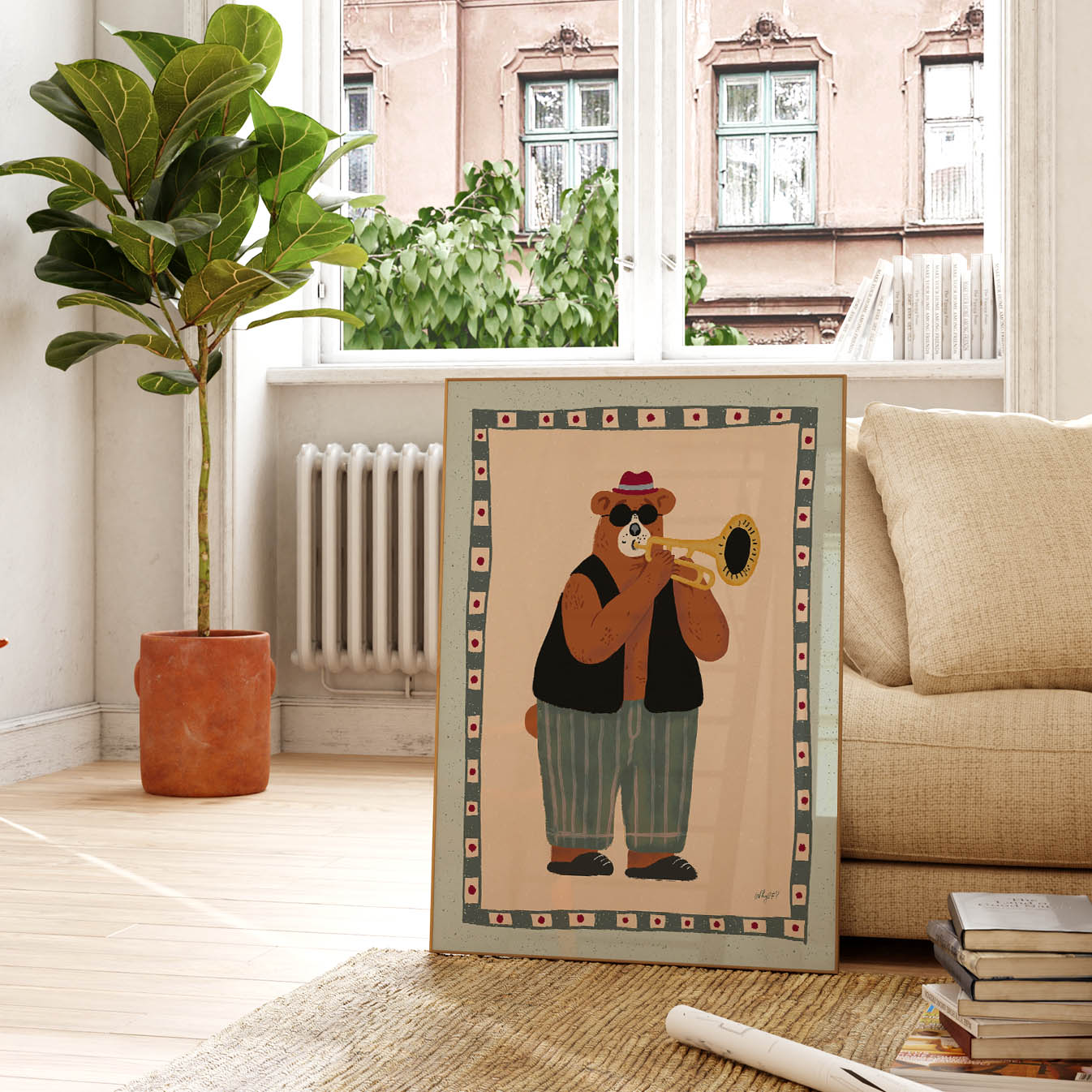 Cool Jazz Bear Poster