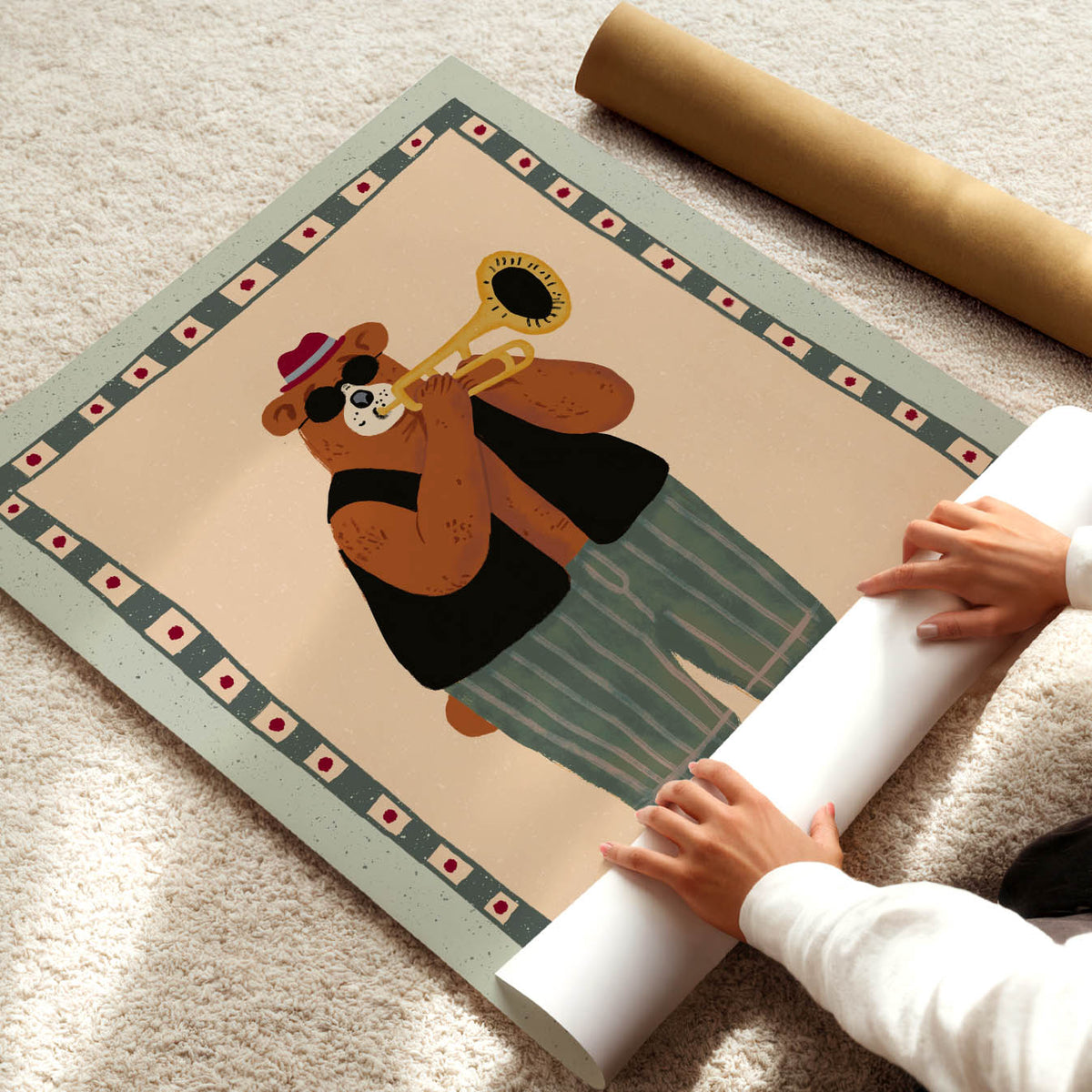 Cool Jazz Bear Poster